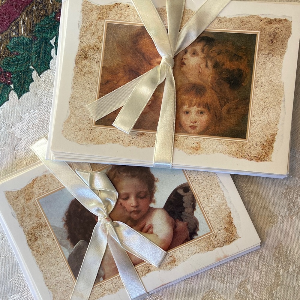 Elegant Angelic Greeting Cards with Ribbon